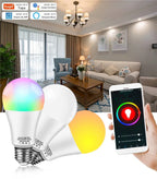 Tuya Smart WiFi LED Bulb Light AC 220V 110V E27 10W 15W 20W LED Lamp Dimmable APP Voice Control Works With Alexa Google Home