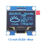 1.3 Inch OLED Display Module 1.3" IIC I2C SH1106 128X64 4Pin Blue/White OLED Screen Module for Arduino IDE/Raspberry Pi