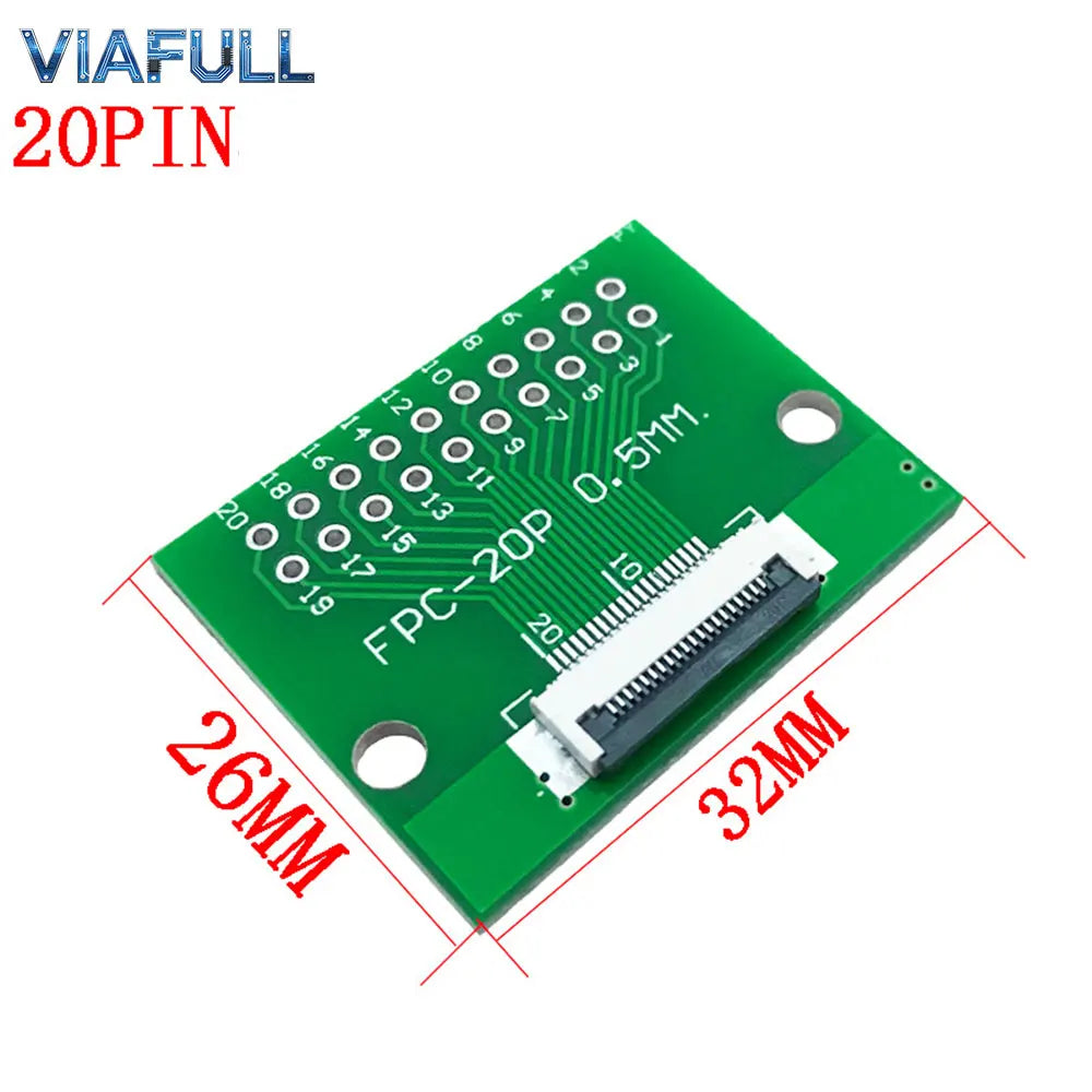 FC/FPC 6-80P to 2.54mm DIP Adapter Board 0.5mm Pitch Flexible Flat Cable Breakout PCB Soldered FR4 Double-Sided Converter Module