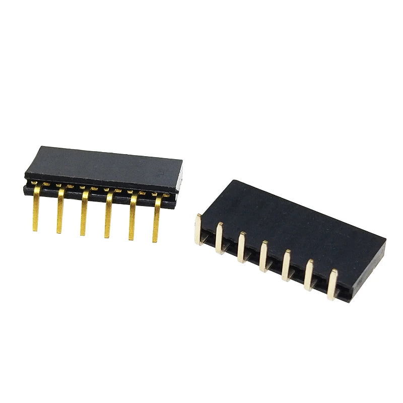 50pcs 2.54mm Right Angle 90D Single Row 0.1" RA PH8.5 1*3/4/5/6P 8p 10p 1*40P Gold Rohs PCB Socket Female Pin Header Connector