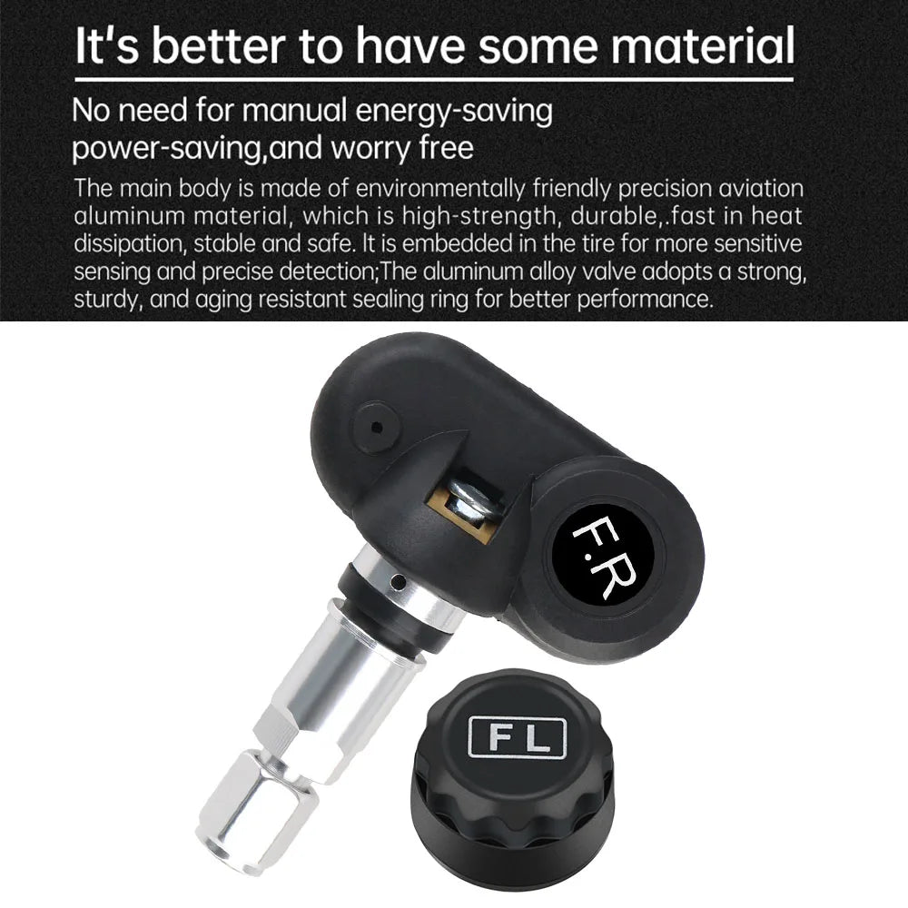 Tire Pressure Monitoring System Auto Security Alarm Systems Solar/USB Powered Tyre Temperature Monitor Car TPMS 4 Sensors