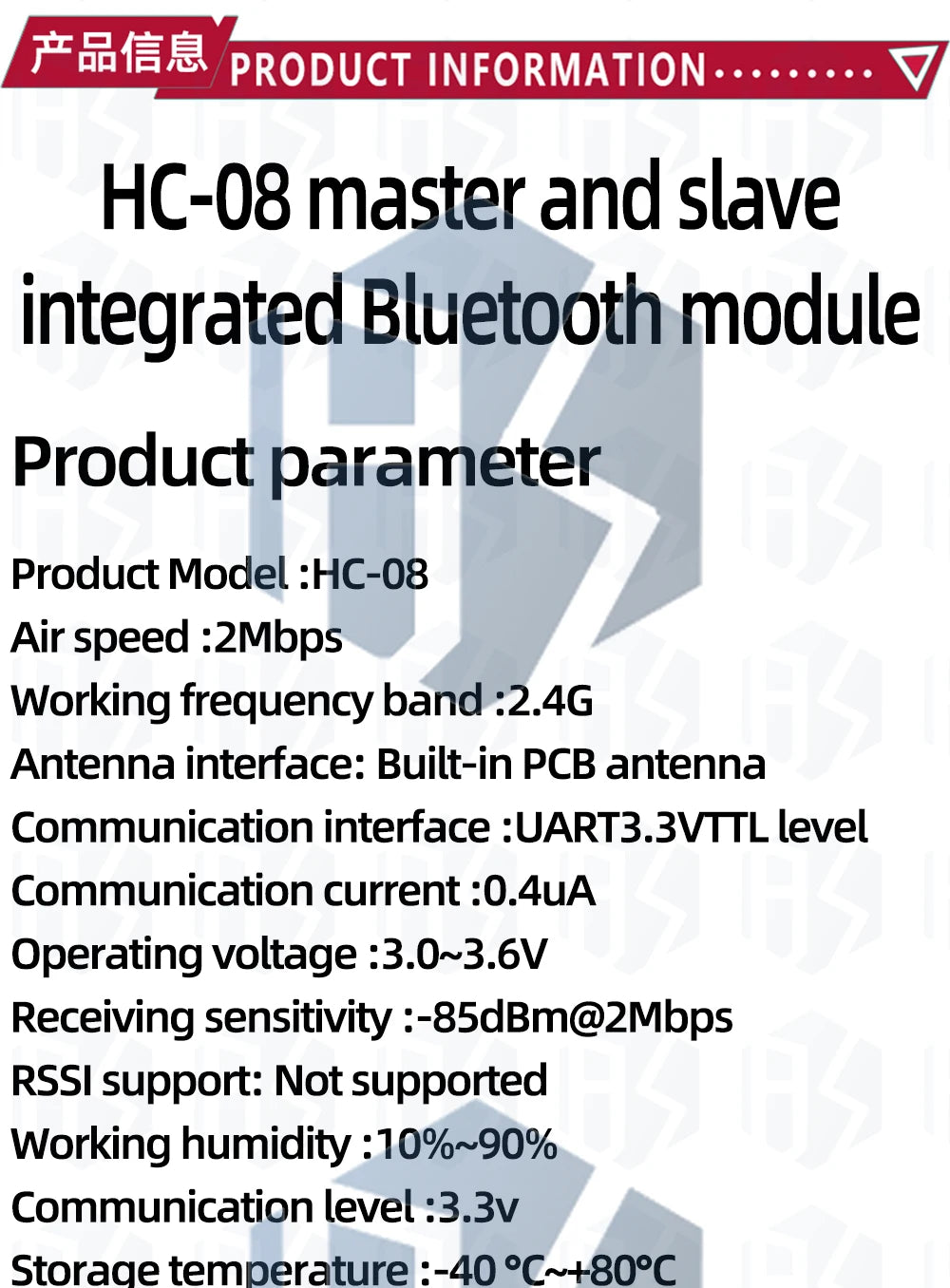 1PCS HC-08 Low-Power Bluetooth Module – BLE 4.0 UART Serial Port for Arduino Projects
