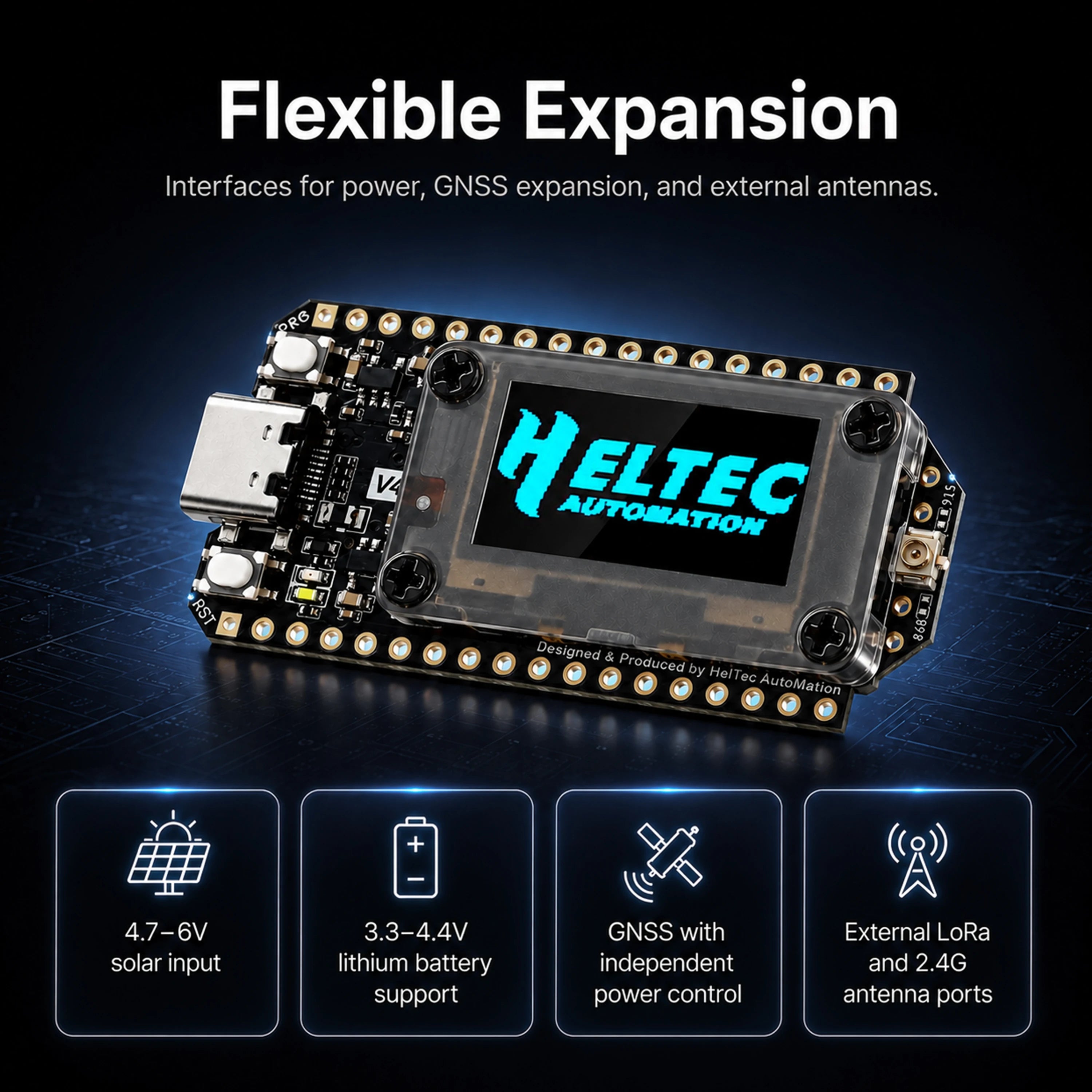 Heltec WiFi LoRa 32 V4.3.1 ESP32 S3R8 LoRa Node 8MB PSRAM Compatible With Meshtastic Meshcore and LoRaWAN
