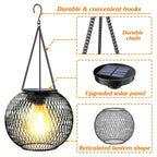 Solar Lantern Led Light Daylight Sensor Garden Lamps Lights Outdoor Waterproof 3000k Landscape Iron-art With Durable Chain Decor