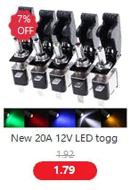 New 20A 12V LED toggle switch Illuminated Toggle Switch Control ON/OFF + Aircraft Missile Style Flip Up Cover XW