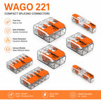 10Pcs WAGO 221‑412 221‑413 221‑415 221‑612 221‑613 221‑615 221‑2411 Electrical Wiring Terminal Connectors
