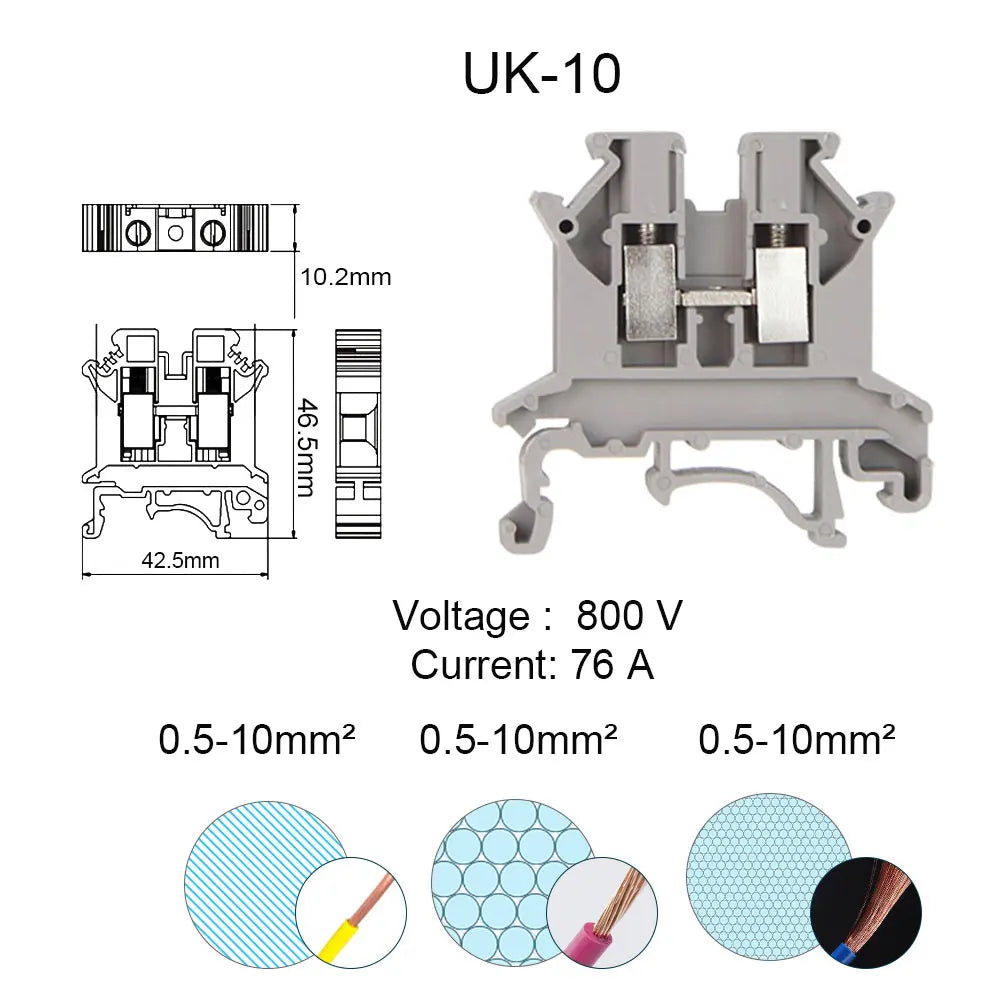 4PCS Wire Electrical Conector Terminal Connector Screw Cable Din Rail Terminal Blocks Strip Power Distribution Block Terminator