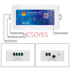 WS2812B WS2815 RGBIC LED Strip Controller Colorful-X7 Bluetooth/WIFI/Zigbee Smart Music Rhythm Sync Pixels Lighting DC5-24V