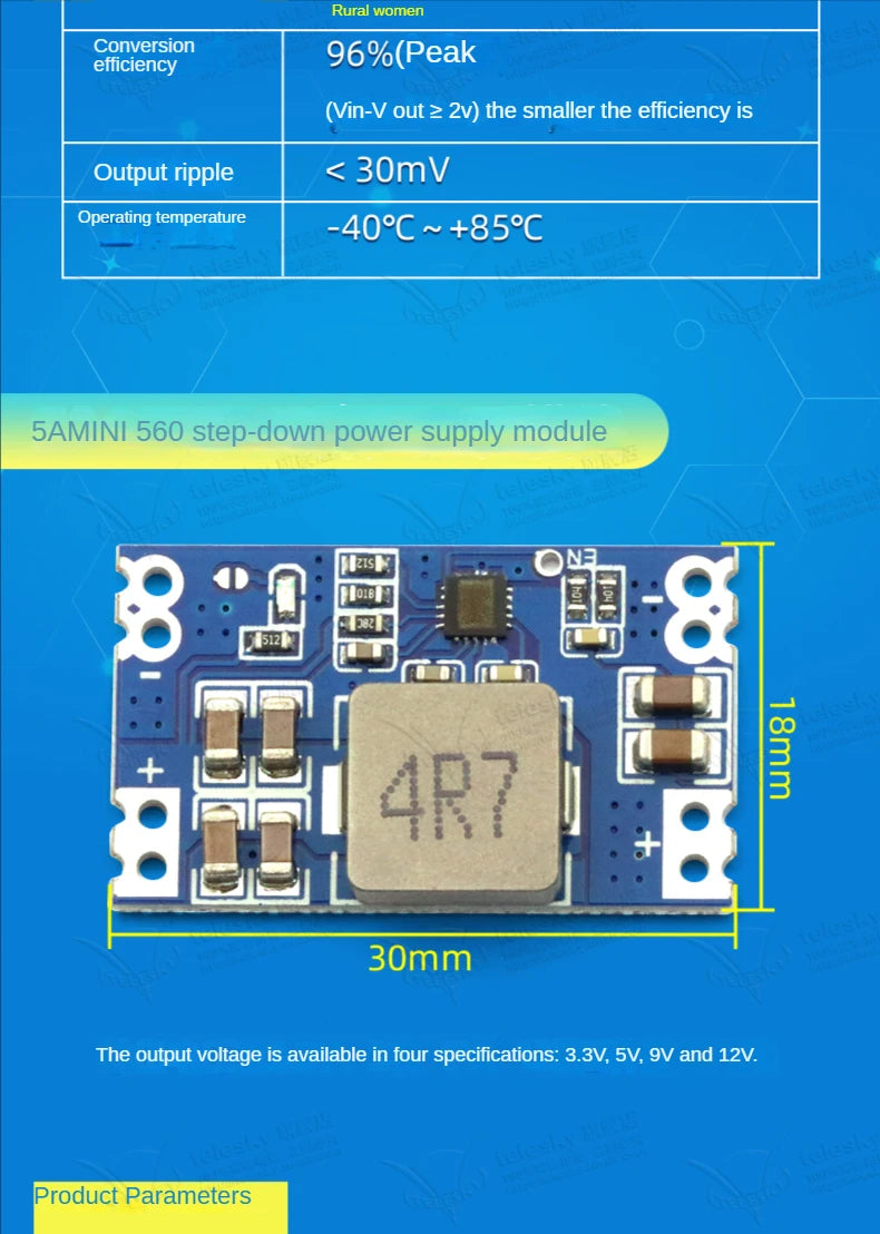 1PCS DC-DC 3A 5A Adjustable Step-down Power Module Board Voltage Stabilizing Aircraft Model MP1584EN 24V 12V 9V To 5V