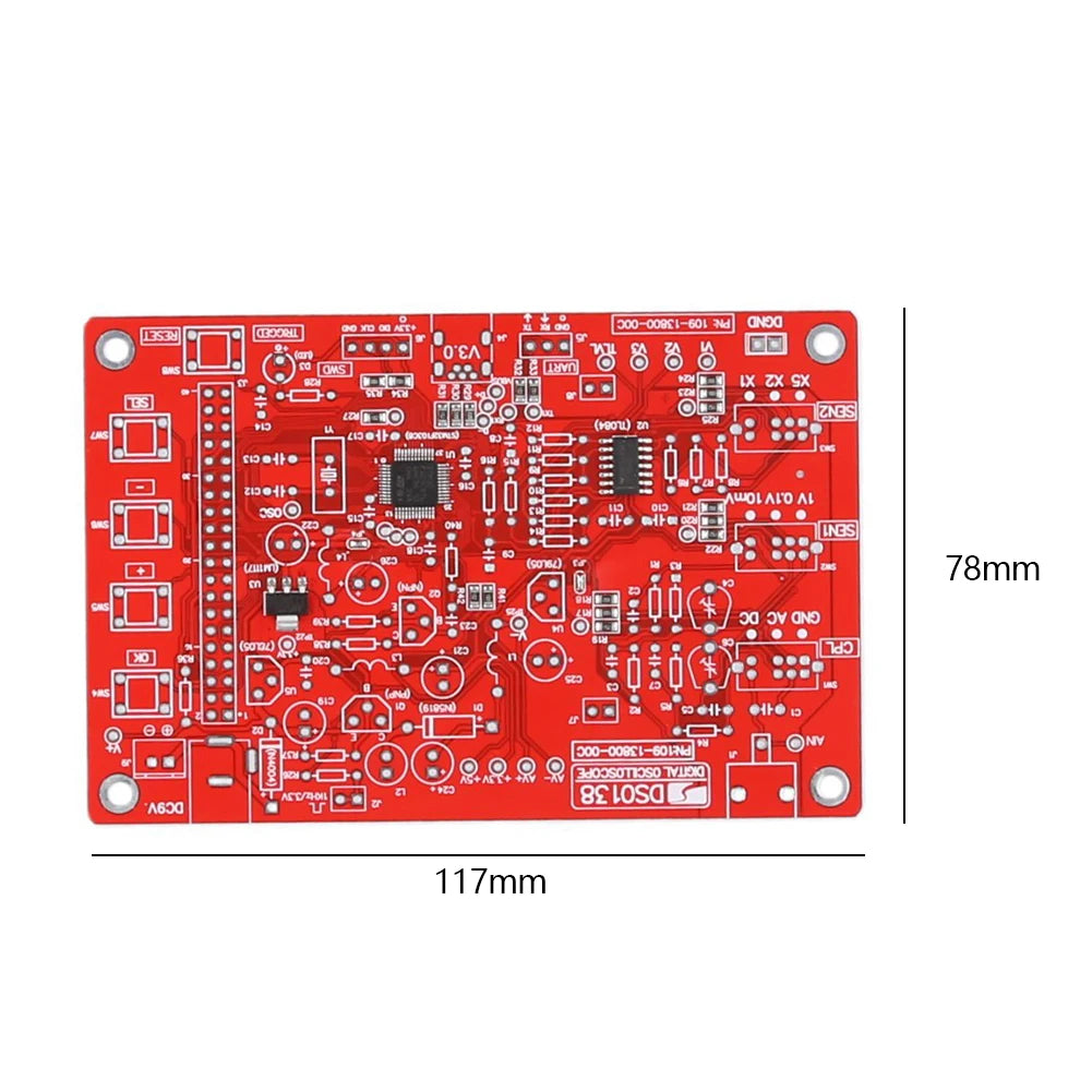 DSO138 Digital Oscilloscope DIY Kit 1Msps Digital Oscilloscope Kit Electronic Learning Set