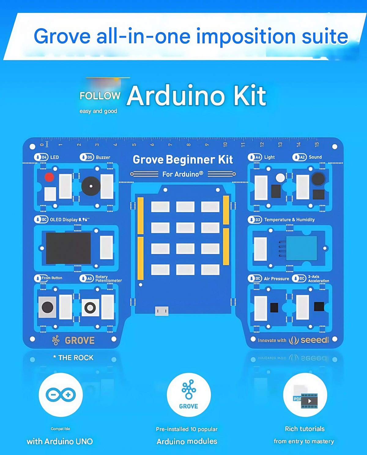 Minimalist UNO Getting Started Kit All-in-One Grove Beginner Kit Sensor Kit Seeed for Arduino