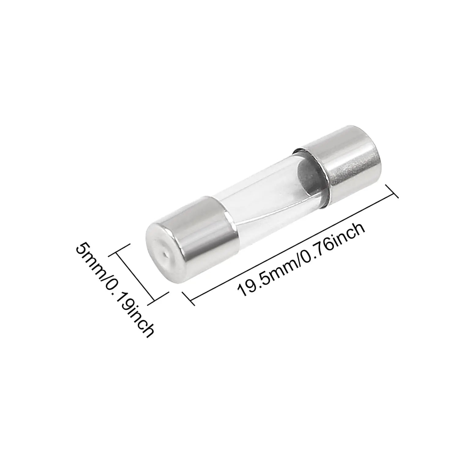 100 Pcs 125V Christmas Light Fuses Kit 5x20mm Max Glass Fuses - 10 Values Set including 0.5A 1A 2.5A 3A 5A 7A 8A 10A 15A 20A