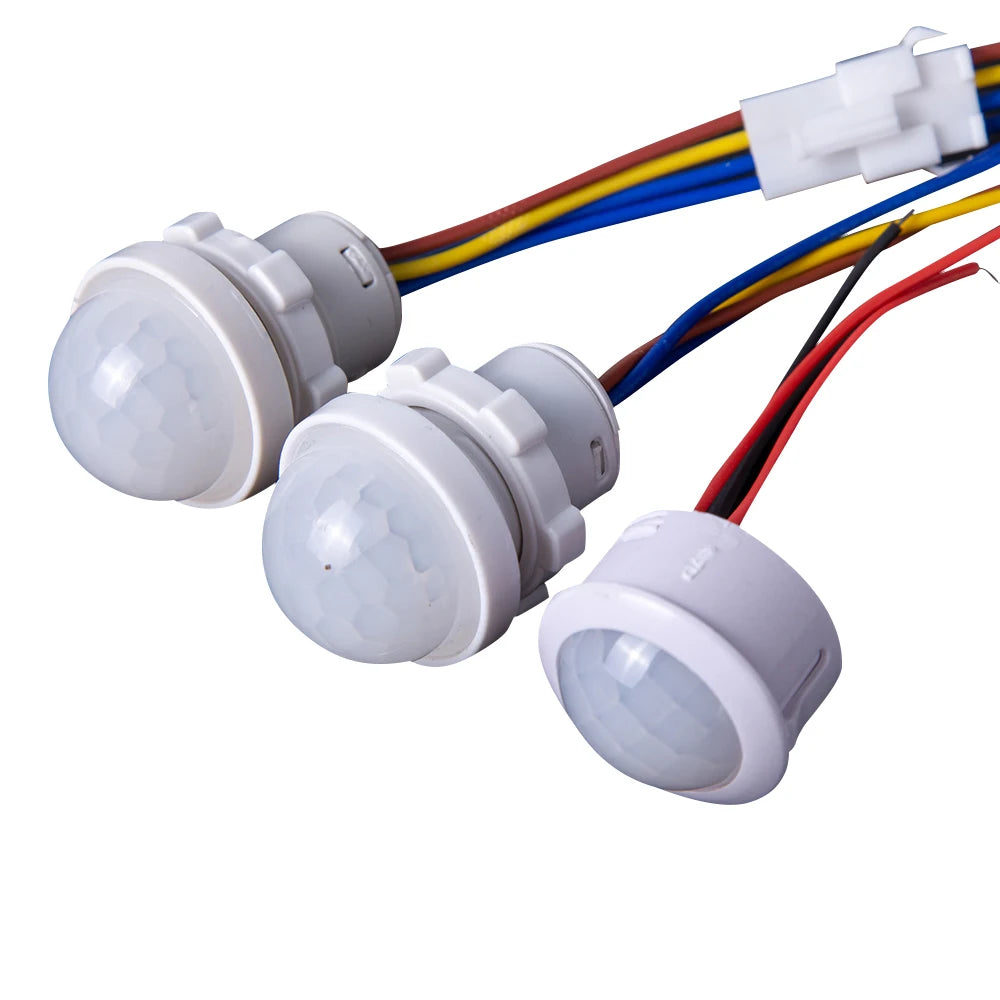 2PCS Automatic Sensor Light Switch LED Human Body Sensor Infrared Sensor Detection Infrared PIR Probe LED Body Sensor Switch