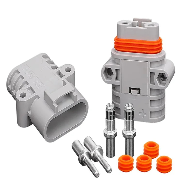 50 Amp 600V 6 AWG Grey Forklift Cable Power Connectors Plug Solar Panel Wire Connector Envio Gratis Kway