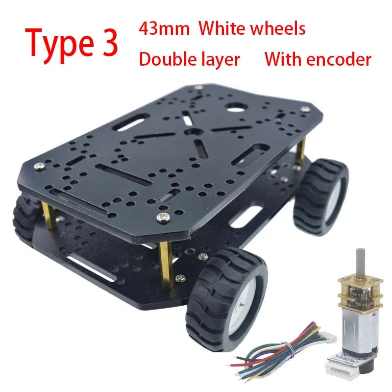 4WD Chassis Smart Robot Car 6V N20 DC Mini Micro Gear Motor Smart Car Kit 4WD Robot Chassis Kits With Encoder Mecanum Wheel Car
