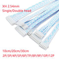 5Pcs XH2.54mm Pitch Connector Cable 2-12P Single/Double Head 24AWG 2468 Blue White Wire 10/20/30cm