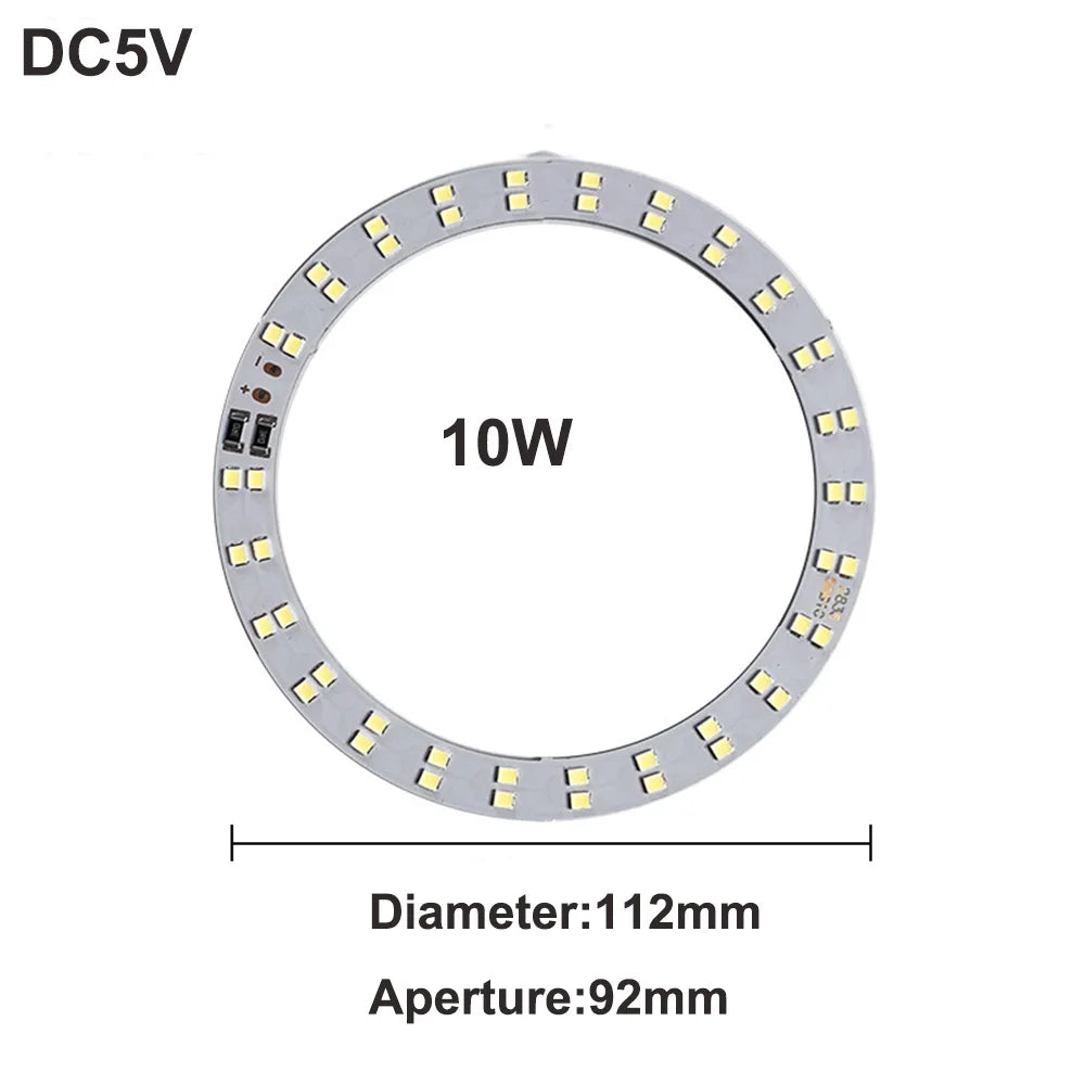 1Pcs USB Plug DC5V LED Light Source SMD5730 LED Light Beads Ring Chip with Black 1.5M Switch Cable 5W 10W 12W White /Warm Light.