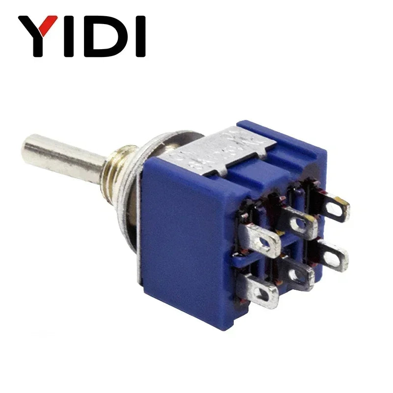 5pcs 10pcs MTS-102 103 MTS-202 203 Toggle Switch 6A 125VAC on on SPDT 6mm Mini Switch DPDT on off on Waterproof Cap