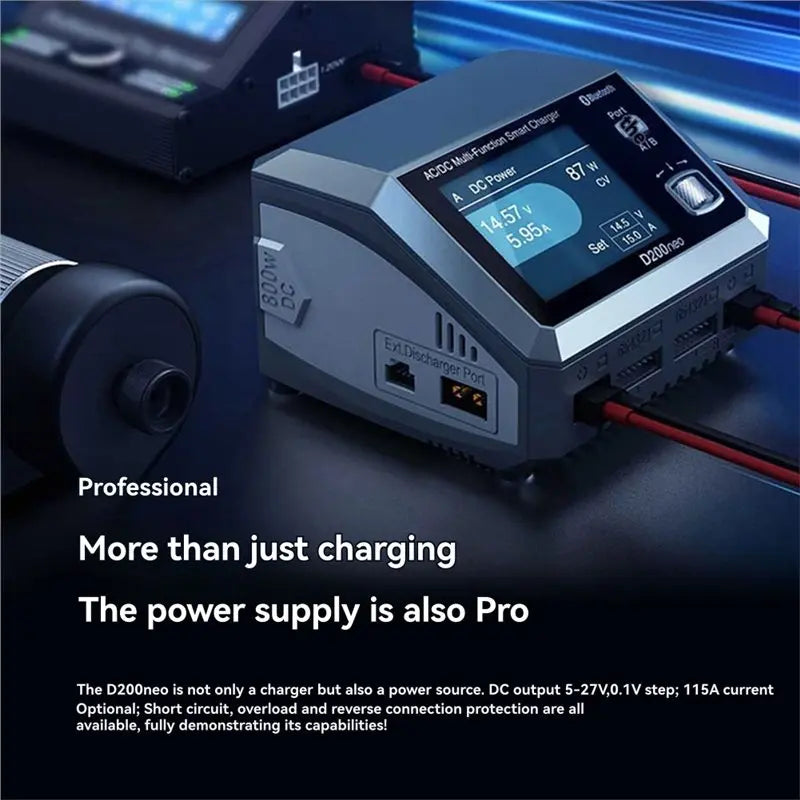 ABKQ-Smart D200neo Quick AC 200W DC 800W 1-6S Lipo Battery Balance Discharger For RC Drone UK PLUG