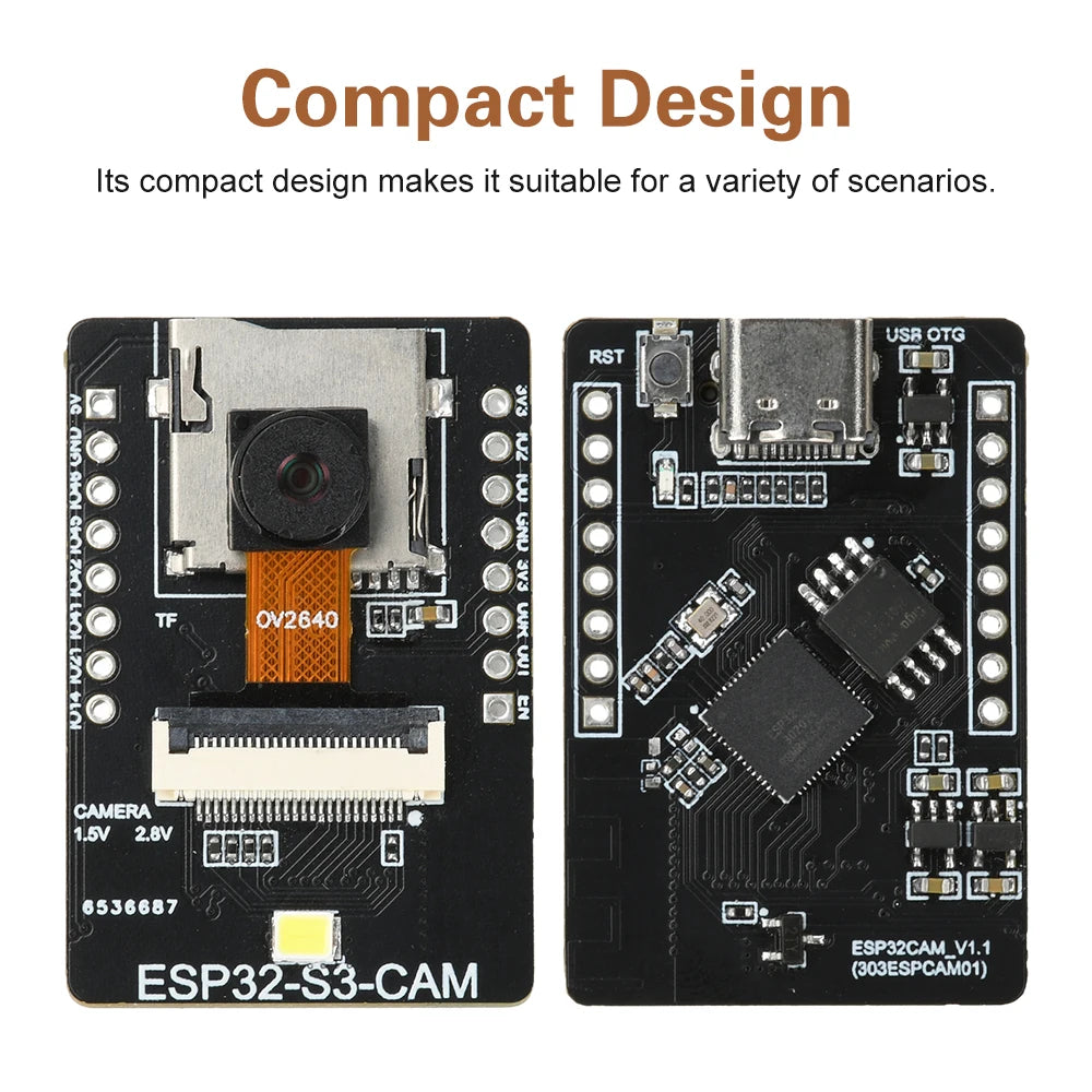 ESP32 S3 CAM WiFi BT Development Board With Visual Recognition Module Paired With OV2640 Camera Type C