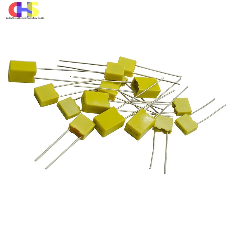 20pcs 100V Correction Capacitor 1nF 2.2nF 4.7nF 10nF 22nF 47nF 100nF 104K 0.1uF 220nF 470nF 1uF Polypropylene Film Capacitance