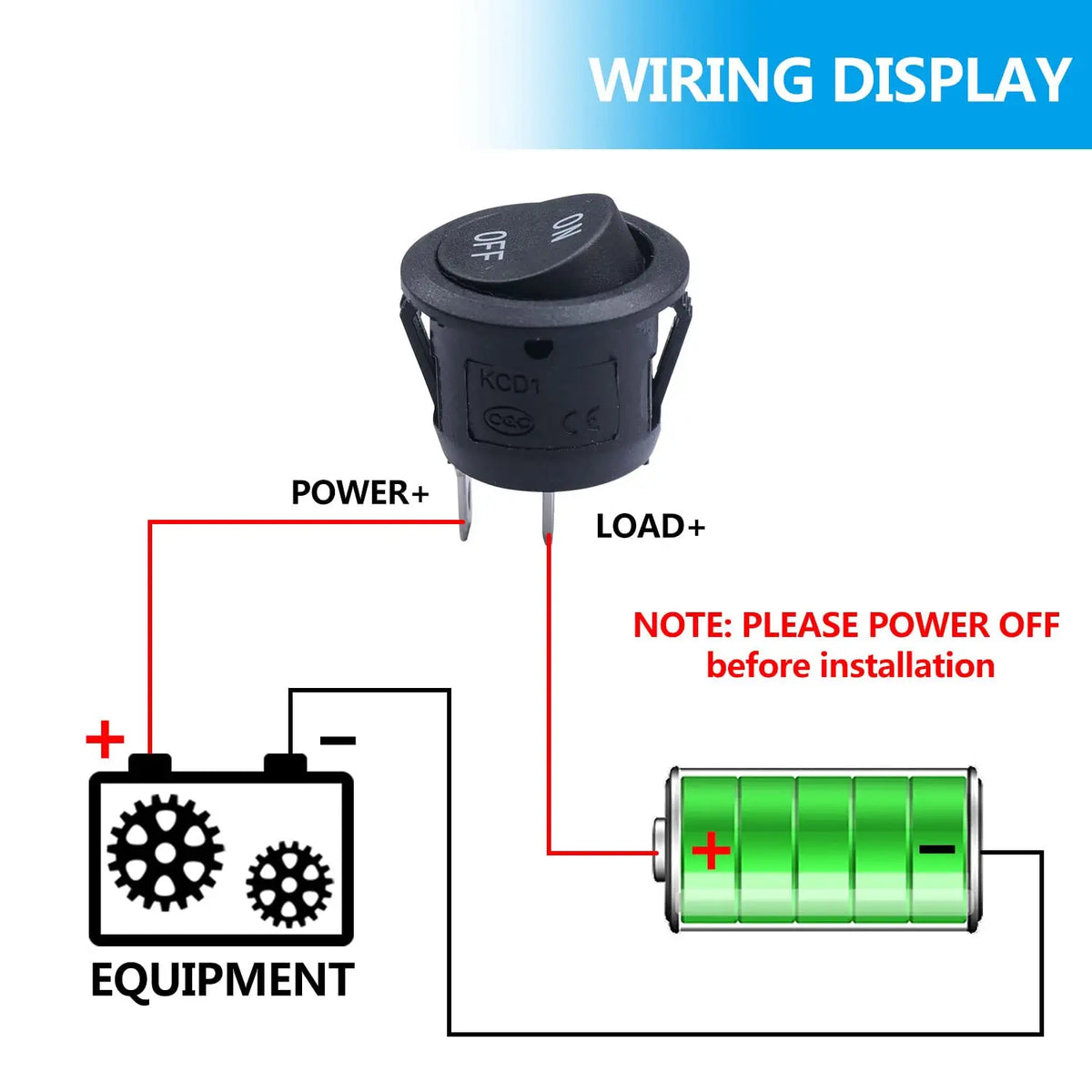 ON Off Round Rocker Switches SPST 20mm Mini 12 Volt DC Mini Circle Toggle Switch 12V for Car Automotive RV 2 Pin