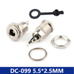 DC099 5.5 mm x 2.1mm DC Power Jack Socket Female Panel Mount Connector Metal DC-099 Open Hole 11MM 5.5*2.1 5.5*2.5
