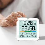 Thermometer Sensor with Backlit LCD Digital Magnetic Clock Easy To Read Home Weather Station for Humidity Gauge Meter Sensor