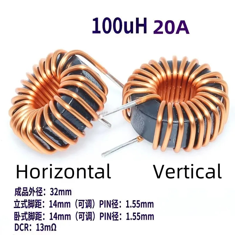 1Pcs High Current Magnetic Ring Inductor 106125-10uH 22uH 33uH 47uH 68uH 100uH Energy Storage Inductor Ring Inductor Choke Coil