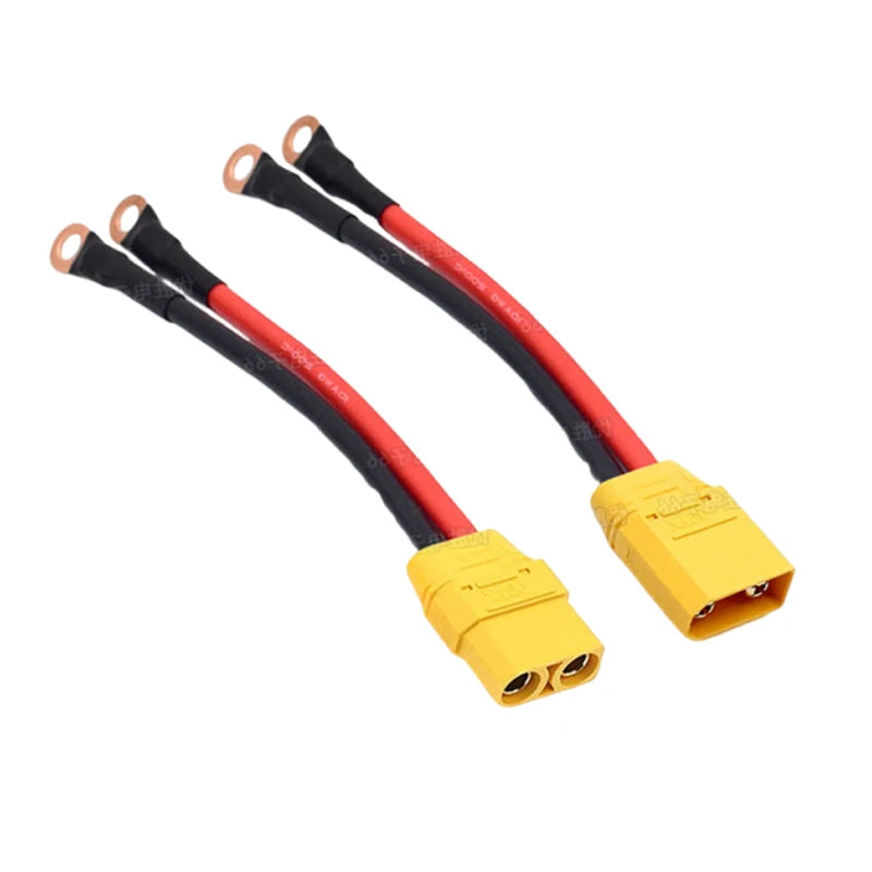 XT90 Plug to O Type Ring Terminal Cable 10AWG Male Female Connector Wire RC Model Lithium Battery Charging Lead 6mm 8mm Gold