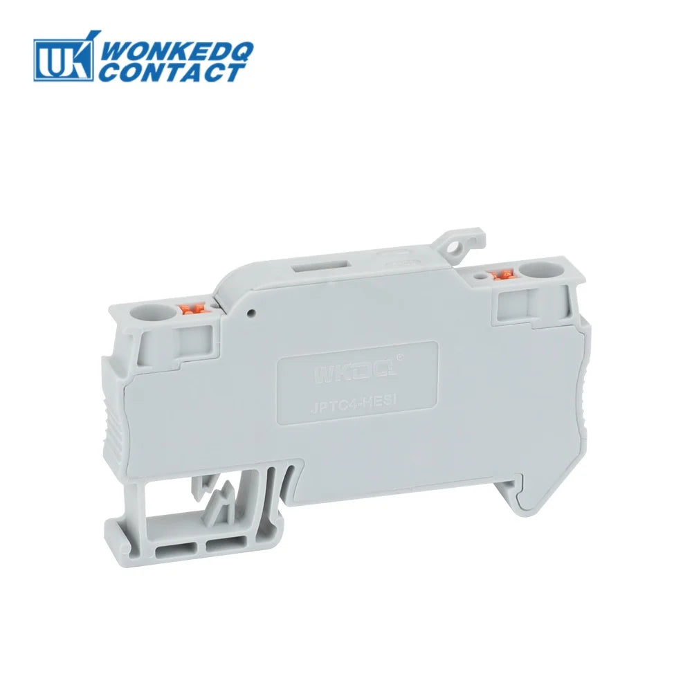 10Pcs Fuse Terminal Block PTC4-HESI Disconnect Lever Push-in Connector Din Mount With 5x20mm 0.5A-10A Fuse PTC 4-HESI