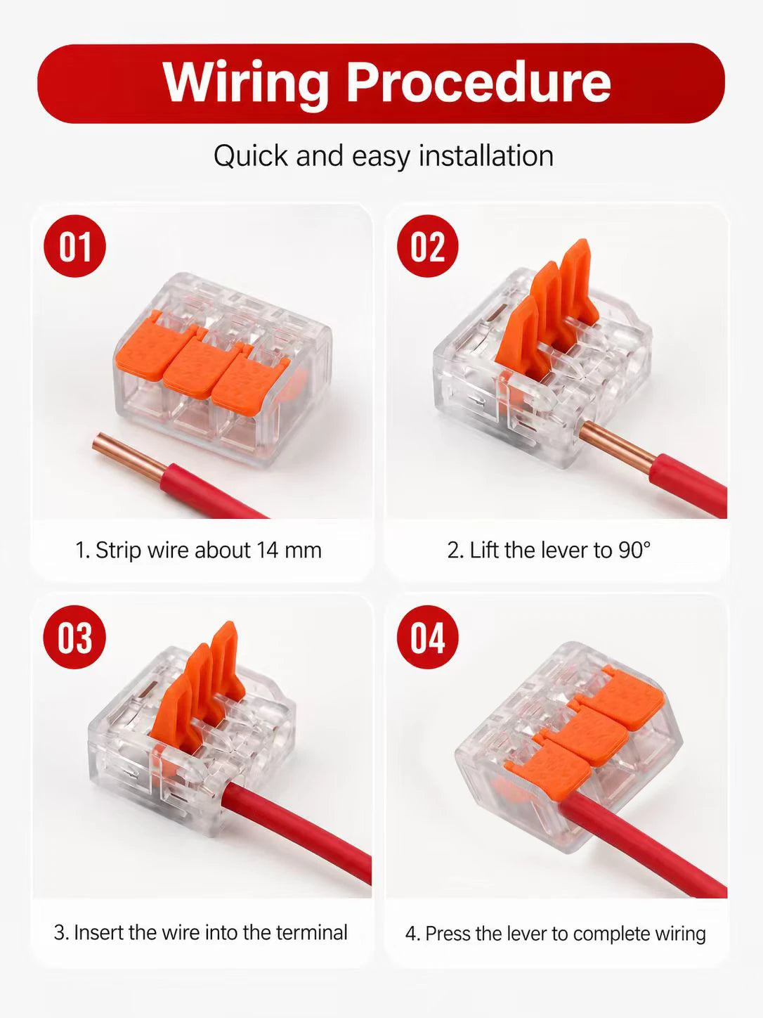 10-150PCS Universal Electrical Quick Wire Connectors 2/3/4/5 Port Plug-in Terminal Block DIY Cable Kit 28-12AWG 250V 32A