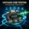 3PCS UD11A03 USB Cable Tester DC5V Type C Input Compatible DT3 Test 4 Kinds Data Line USB A Lightning Type C