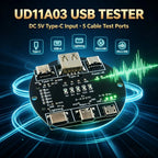 3PCS UD11A03 USB Cable Tester DC5V Type C Input Compatible DT3 Test 4 Kinds Data Line USB A Lightning Type C