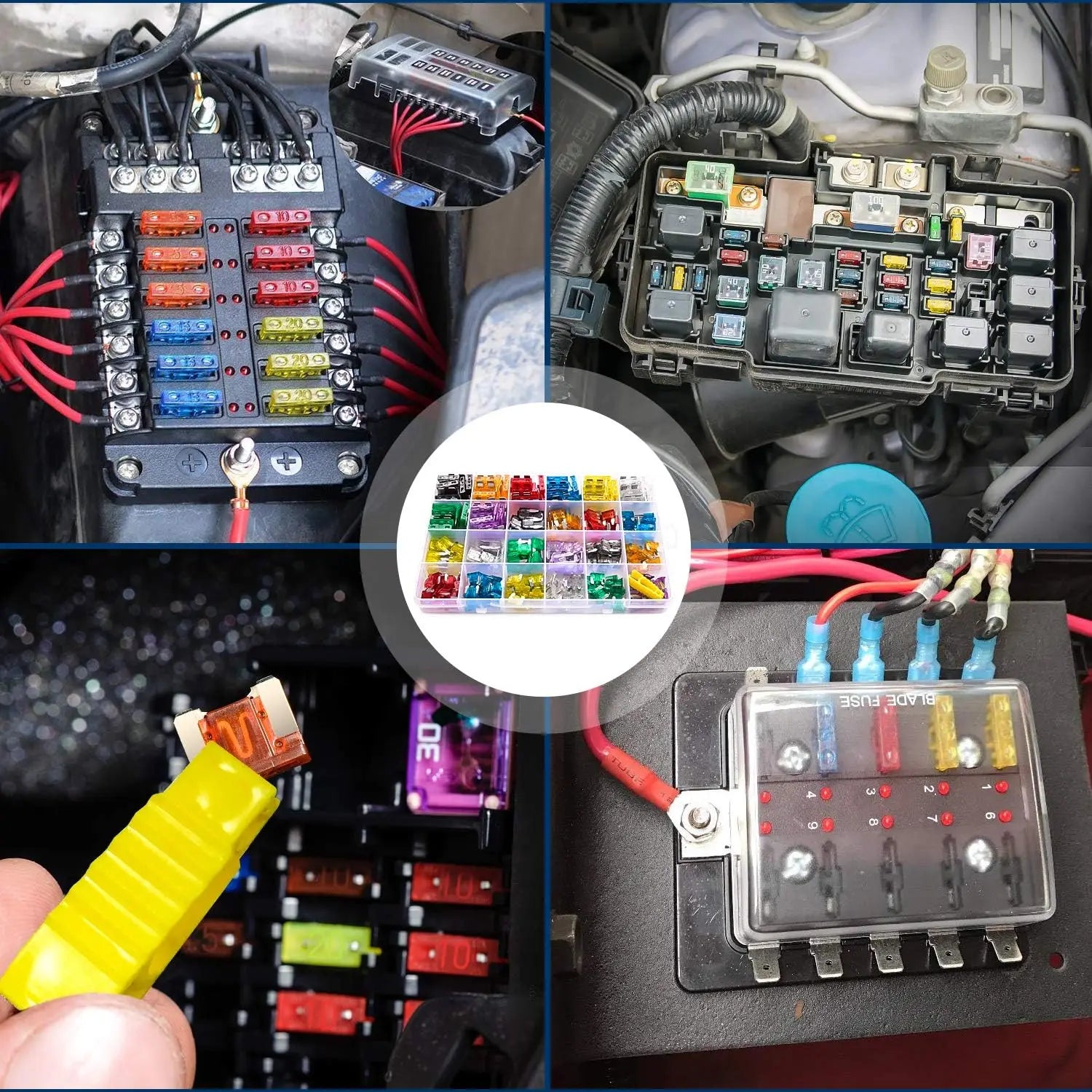 272pcs Standard & Mini & Low Profile Mini Blade Fuse Assortment, 2A 5A 10A 15A 20A 25A 30A 35A Replacement Fuses for Car Boat