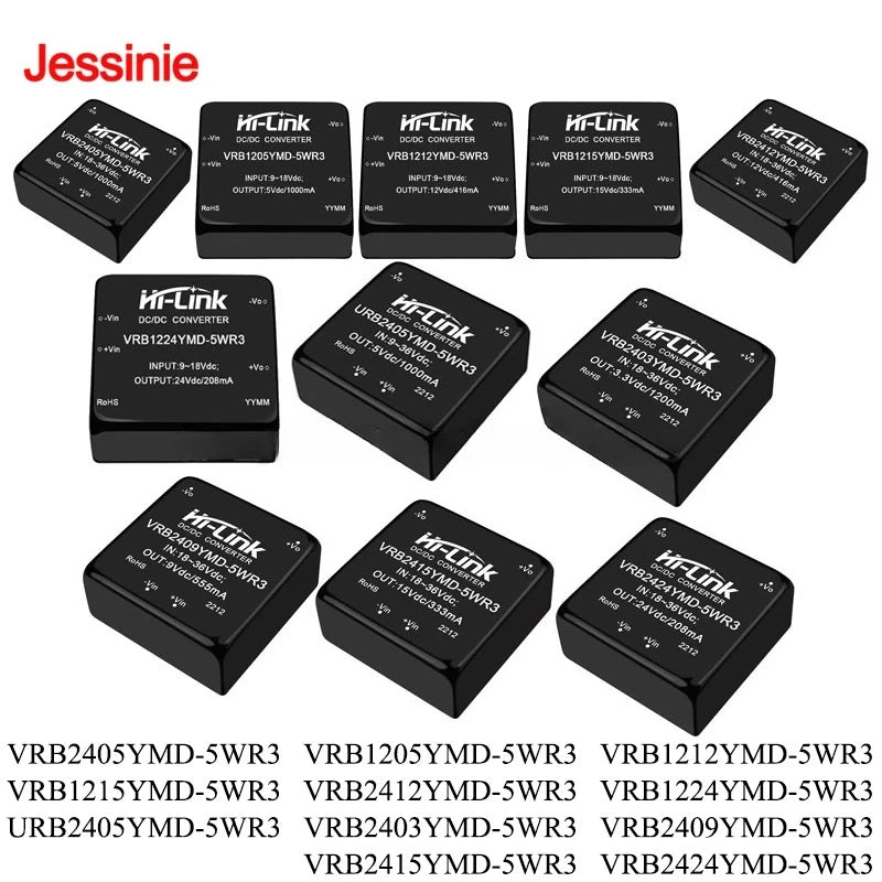 DC-DC Isolated Converter Power Supply Module 5W 12V 24V 5D2405/5D1205/5D1212/5D1215/5D2412 VRB2403/2409/2415/2424YMD-5WR3