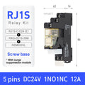Thin-Flat Intermediate Relay 1NO1NC/2NO2NC 8A 24VDC | Compatible with  RJ1S-CL-D24 & RJ2S-CL-D24 | DIN Rail Relay for Contro