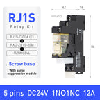 Thin-Flat Intermediate Relay 1NO1NC/2NO2NC 8A 24VDC | Compatible with  RJ1S-CL-D24 & RJ2S-CL-D24 | DIN Rail Relay for Contro
