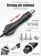 858D-B JCD Hot Air Gun BGA Rework Soldering Station, 220V SMD SMT Welding Repair Heat Gun