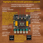 DC 16-38V ZK-AS1 2G Second Generation Upgraded 2.1-channel TPA3255 Bluetooth Digital Amplifier Board Module 220W+220W+350W