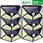 4pcs 468 LED Solar Led Lamp Outdoor Solar Light with Motion Sensor Wall Lights Waterproof Sunlight Powered for Garden Decoration