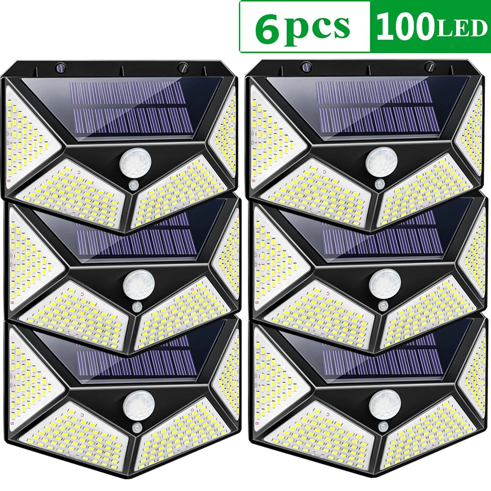 4pcs 468 LED Solar Led Lamp Outdoor Solar Light with Motion Sensor Wall Lights Waterproof Sunlight Powered for Garden Decoration