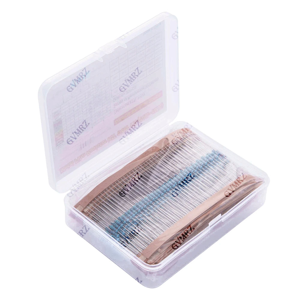 600PCS 30Values 1/4W Metal Film Resistor Assortment Kit -20PCS Each, Boxed for Electronics DIY, Projects & Repair