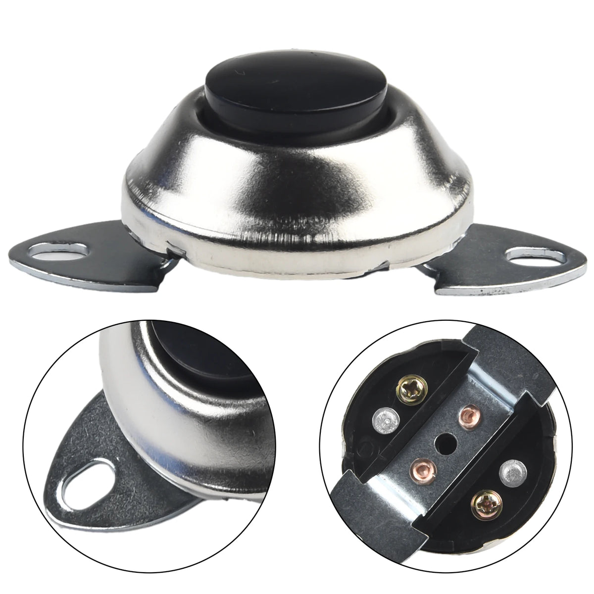 12V Switch Push Button Waterproof Metal Car Boat Track Horn Engine Start Starter 2 Holes 500v DC 100 MOhm Mi Universal