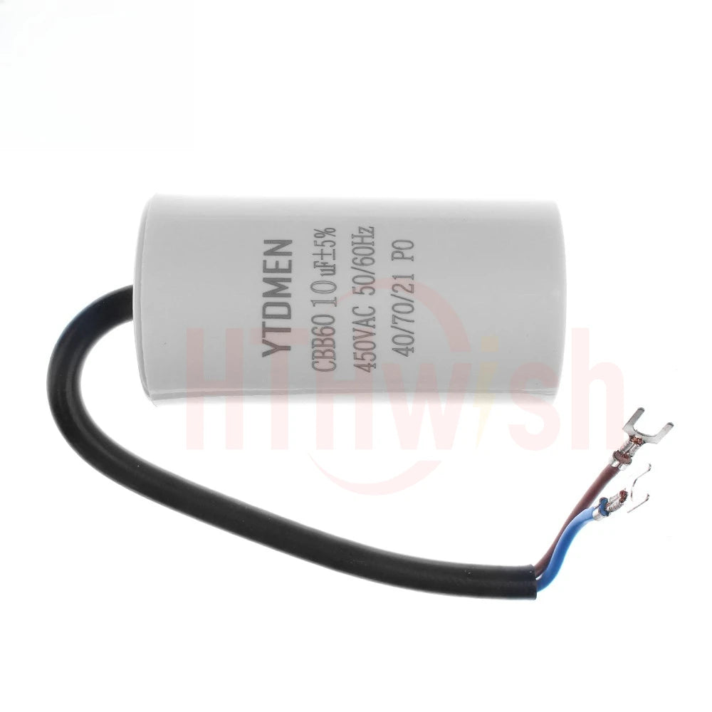 1pc CBB60 Motor Run Capacitors 5% for Washing Machine 450V 3UF 4UF 5UF 6UF 8UF 10UF 12UF 15UF 18UF 20U 450VAC Starting Capacitor