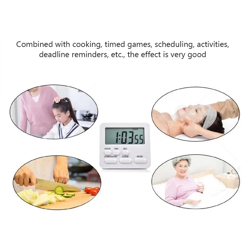 Multifunctional Kitchen Timer Alarm Clock Practical Kitchen Tools Supplies For Home Cooking Camping New