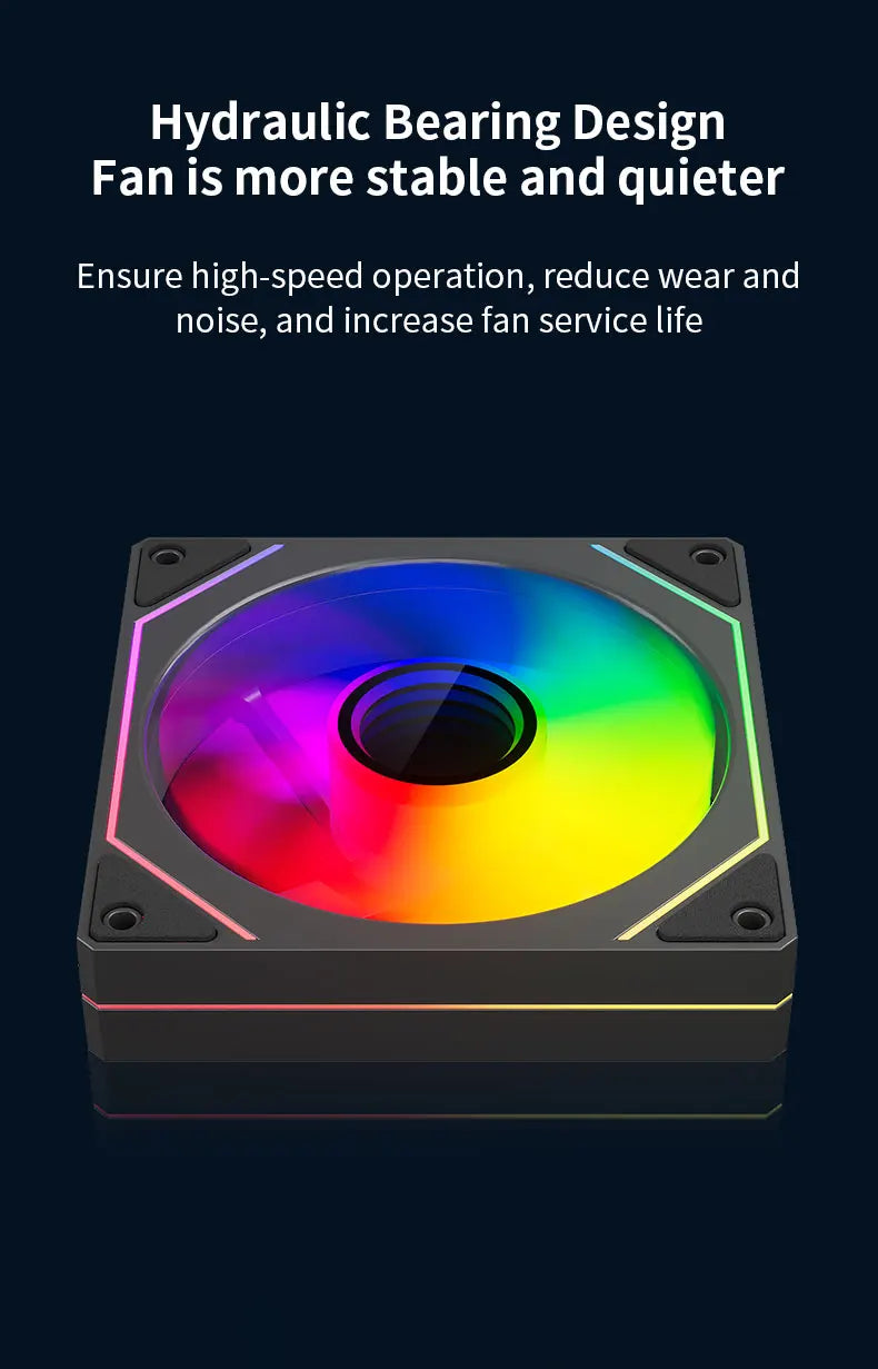 TEUCER Prism4 Forward/Reverse Fans 120MM 5V 3PIN ARGB 12V 4PIN PWM  2000RPM Hydraulic Bearing Design Stable&Quiet For Gamer