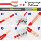 100PCS GT Copper Terminal Connectors Electrical Wire Cable Crimp Connecting Tubular Ferrules or for Lugs Have Heat Shrink Tubing