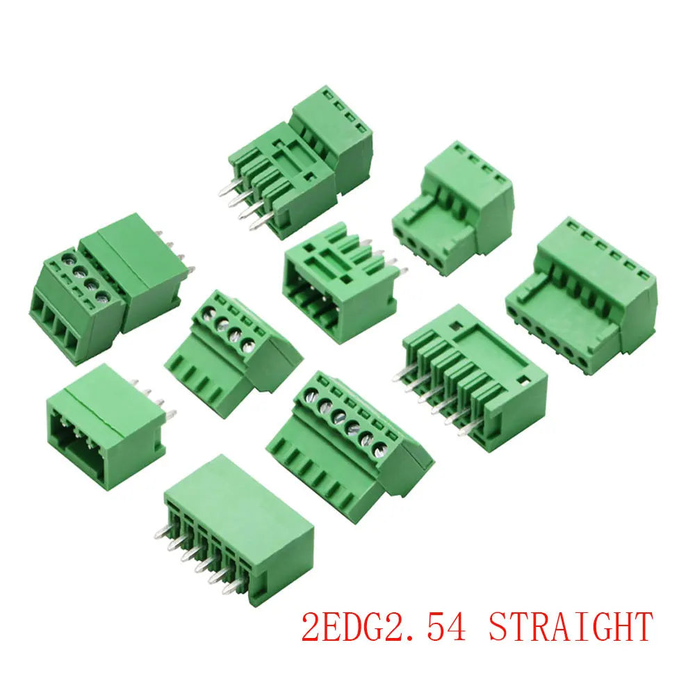 2.54mm Pitch KF2EDG PCB Screw Terminal Block 2P 3P 4P 5P 6P 7P 8P 9P 10Pin Male Plug Female Socket Pin Header Wire Connector