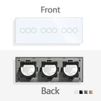TAWOIA EU Triple 1/2/3/4 Gang 1/2 Way Wall Touch Light Switch 228mm Waterproof Backlight Sensor On/Off Switches
